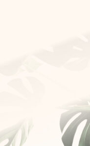 Minimalistic background with soft beige tones and faint monstera leaf patterns, evoking a calm and natural aesthetic.