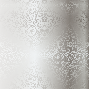 Intricate silver mandala design with floral and geometric patterns on a subtle gradient background, ideal for meditation, wellness, or spiritual-themed projects.