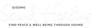 Elegant script text reading 'Sound Healing,' conveying a sense of calm, wellness, and the practice of healing through sound and vibration.