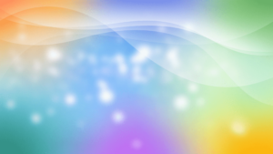 Abstract flowing shapes in orange, blue, and green tones, symbolizing the harmony of Qigong sound and healing, energy movement, and balance